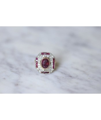 Bague de fiançailles Art Deco diamants et rubis Découvrez la collection