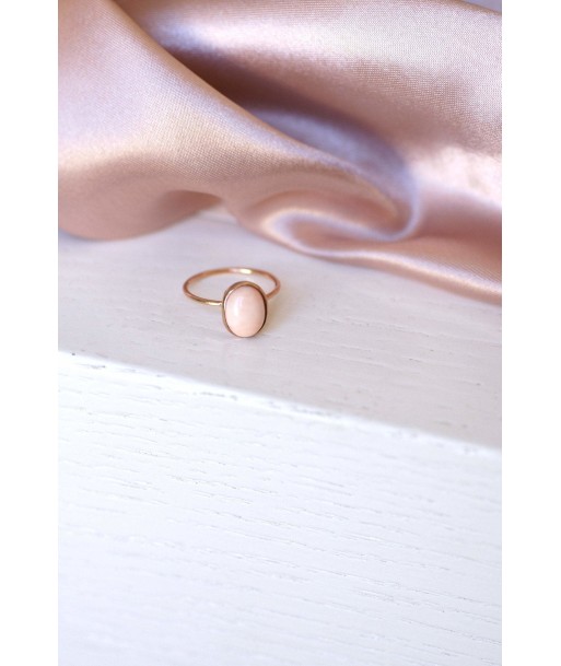 Bague or rose ancienne corail peau d'ange Economisez 