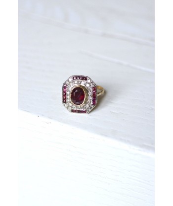 Bague de fiançailles Art Deco diamants et rubis Découvrez la collection