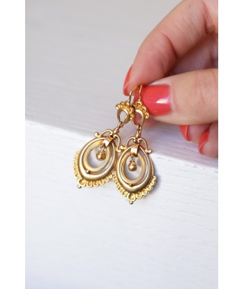 Longues boucles d'oreilles anciennes en or store