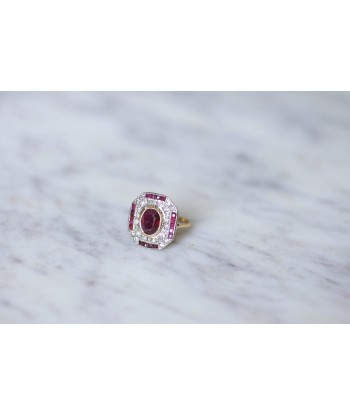 Bague de fiançailles Art Deco diamants et rubis Découvrez la collection