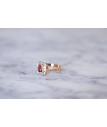 Bague Art Deco rubis synthétique et diamants 2 - 3 jours ouvrés.