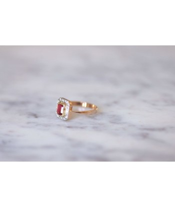 Bague Art Deco rubis synthétique et diamants 2 - 3 jours ouvrés.