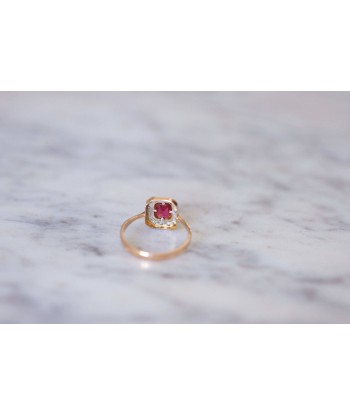 Bague Art Deco rubis synthétique et diamants 2 - 3 jours ouvrés.