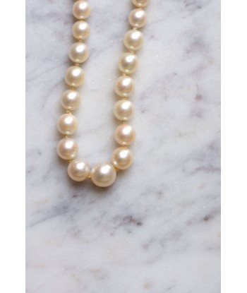 Collier perles vintage, fermoir diamants outlet