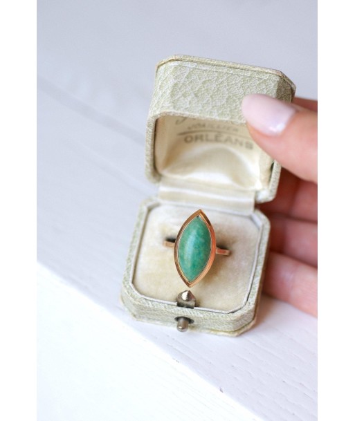 Bague marquise amazonite & or rose commande en ligne