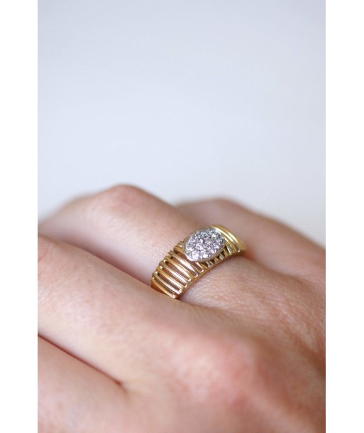 Bague deux ors pastille diamants commande en ligne