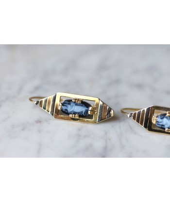 Grandes boucles d'oreilles Art Deco camée acheter