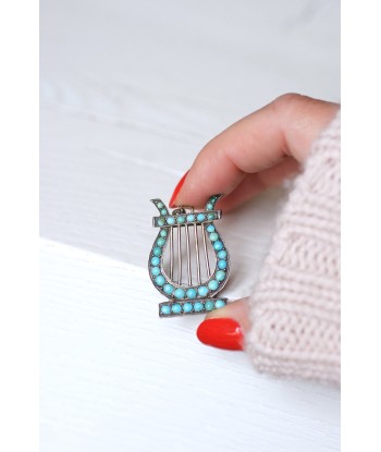 Médaillon Lyre argent et turquoises vous aussi creer 