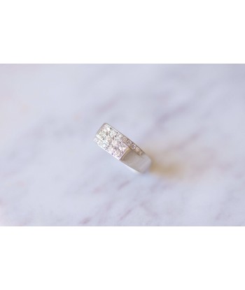 Bague chevalière Art Deco, diamants et platine la livraison gratuite