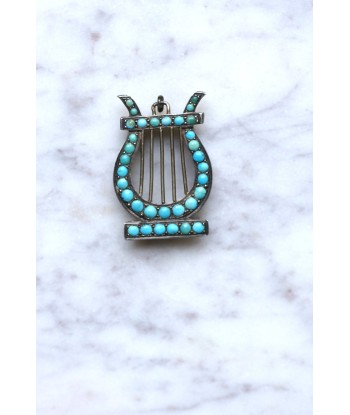 Médaillon Lyre argent et turquoises vous aussi creer 