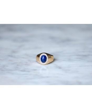 Chevalière vintage lapis-lazuli et diamants en ligne des produits 