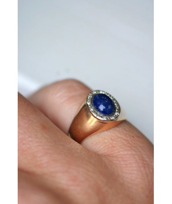 Chevalière vintage lapis-lazuli et diamants en ligne des produits 