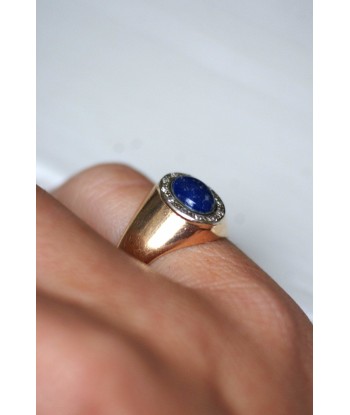 Chevalière vintage lapis-lazuli et diamants en ligne des produits 