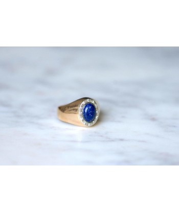 Chevalière vintage lapis-lazuli et diamants en ligne des produits 