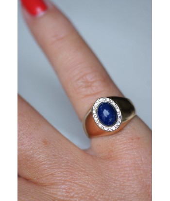 Chevalière vintage lapis-lazuli et diamants en ligne des produits 