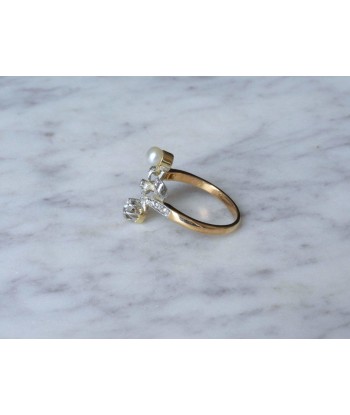 Bague Noeud perle et diamants sur le site 