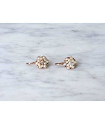 Dormeuses or rose diamant et perles JUSQU'A -70%! 