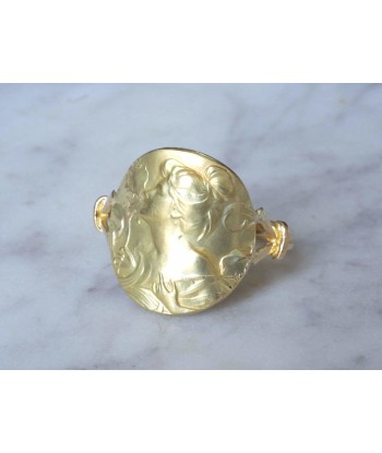 Grande bague plaque femme Art Nouveau le des métaux précieux