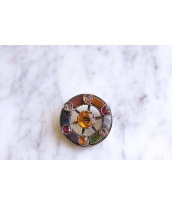 Broche ronde Ecossaise ancienne citrine, jaspe, et agate commande en ligne