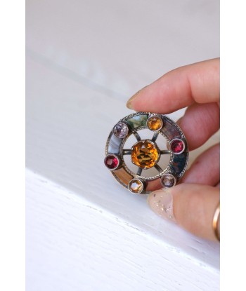 Broche ronde Ecossaise ancienne citrine, jaspe, et agate commande en ligne