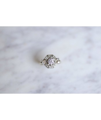 Bague de fiançailles Art Deco platine or blanc et diamant 0.55Ct le des métaux précieux