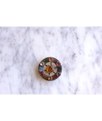 Broche ronde Ecossaise ancienne citrine, jaspe, et agate commande en ligne