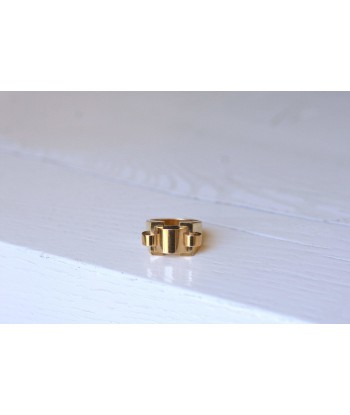 Bague chevalière Moderniste Tank or jaune français