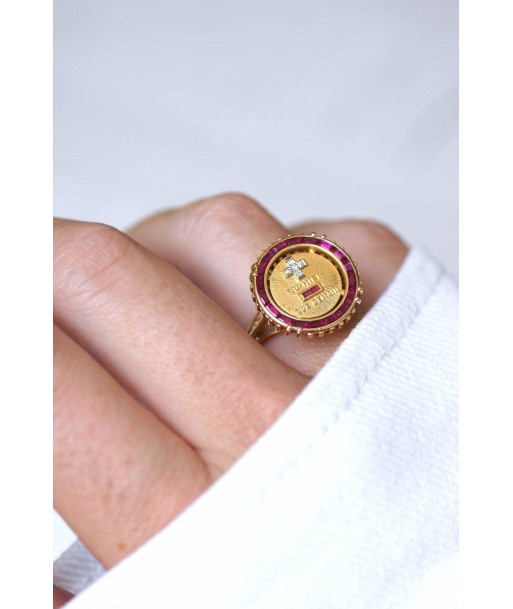 Bague d'amour Vintage A.AUGIS brillant des détails fins