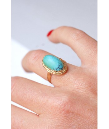 Bague vintage en or jaune et cabochon de turquoise Comparez et commandez 