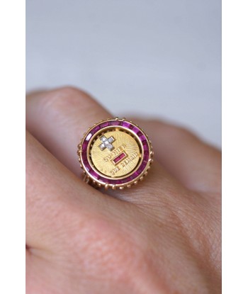 Bague d'amour Vintage A.AUGIS brillant des détails fins