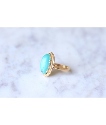 Bague vintage en or jaune et cabochon de turquoise Comparez et commandez 