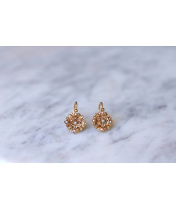 Boucles d'oreilles fleur perles fines solde