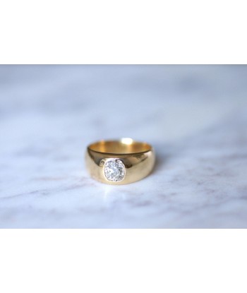 Bague jonc diamant taille ancienne 1.33 Cts la livraison gratuite