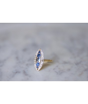 Bague marquise saphirs entourage diamants Les êtres humains sont 