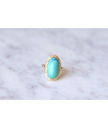 Bague vintage en or jaune et cabochon de turquoise Comparez et commandez 