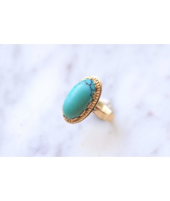 Bague vintage en or jaune et cabochon de turquoise Comparez et commandez 