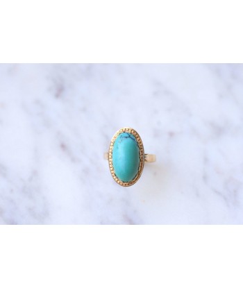 Bague vintage en or jaune et cabochon de turquoise Comparez et commandez 