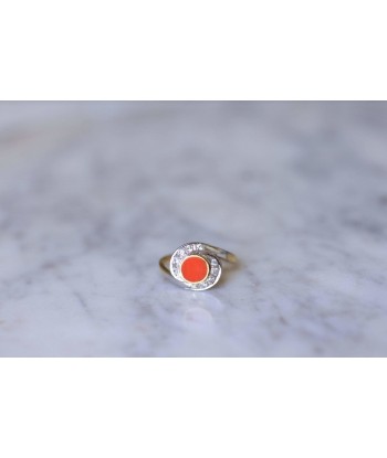 Bague tourbillon corail, et diamants Par le système avancé 