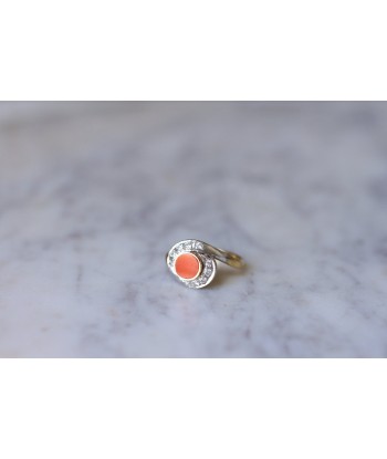 Bague tourbillon corail, et diamants Par le système avancé 