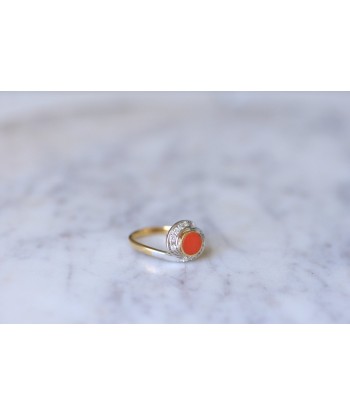 Bague tourbillon corail, et diamants Par le système avancé 