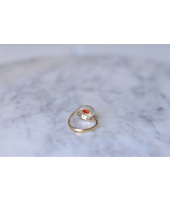 Bague tourbillon corail, et diamants Par le système avancé 