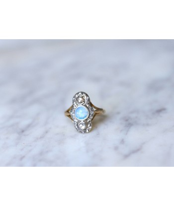 Bague marquise opale et diamants soldes