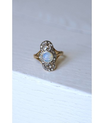 Bague marquise opale et diamants soldes