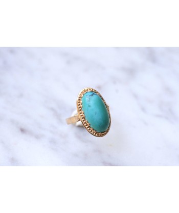 Bague vintage en or jaune et cabochon de turquoise Comparez et commandez 