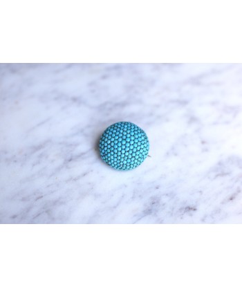 Broche boule, porte photo, ancien en or et argent pavée de turquoises commande en ligne