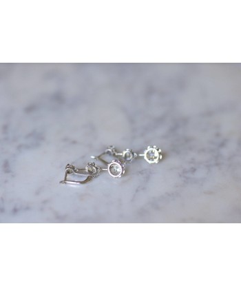 Boucles d'oreilles dormeuses Art Déco diamants le des métaux précieux