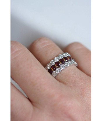 Bague triple anneau rubis et diamants Comparez et commandez 