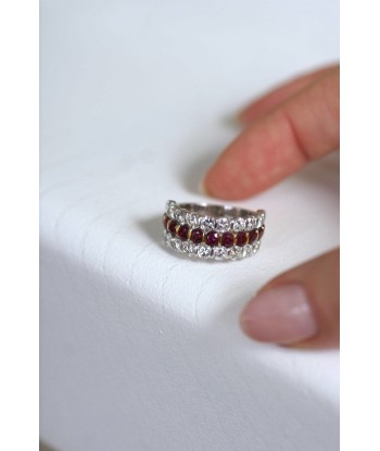 Bague triple anneau rubis et diamants Comparez et commandez 