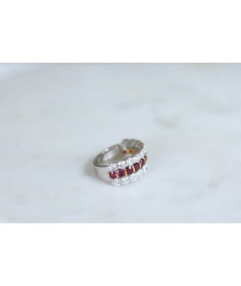 Bague triple anneau rubis et diamants Comparez et commandez 